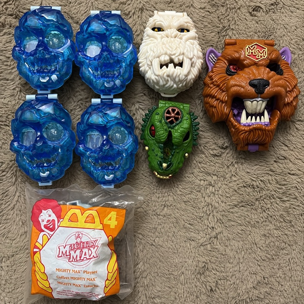 1992, 1993, 1995 Mighty Max Coffret, Kronosaur, Battle Cat, Yeti Playset